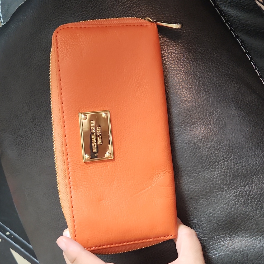 Michael Kors Orange Leather Wallet